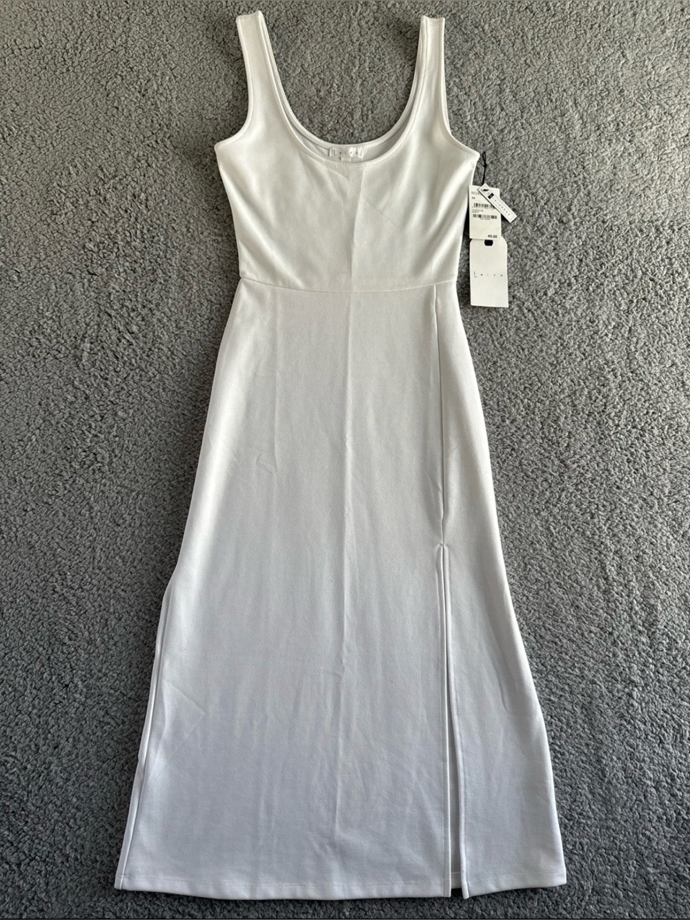 LEiTH Long Maxi Dress White W/Slit Maxi  Dress Women’s Size XS Nordstrom NWT